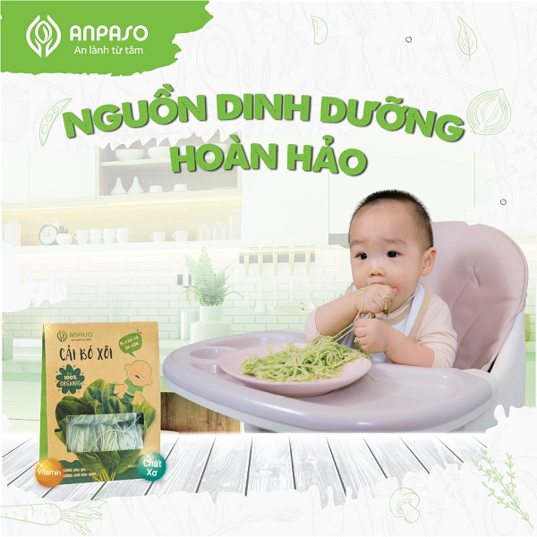 Mì Ăn dặm Cải Bó Xôi Organic Anpaso